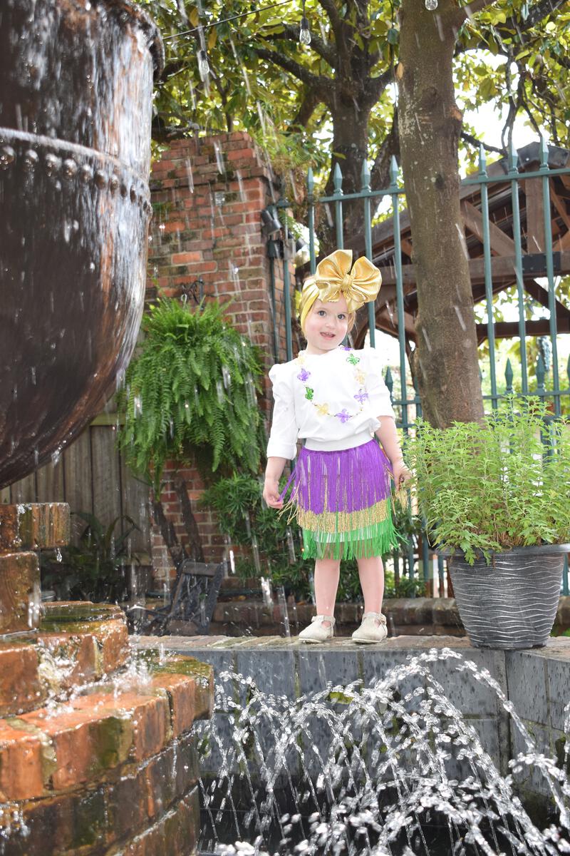 MARDI GRAS TIERED FRINGE SKORT