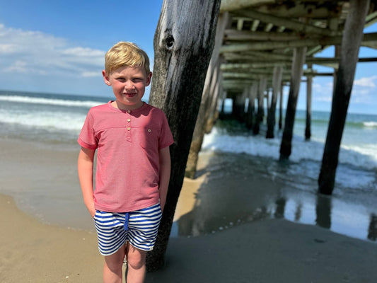 BOARDWALK Henley Tee-Red Pique