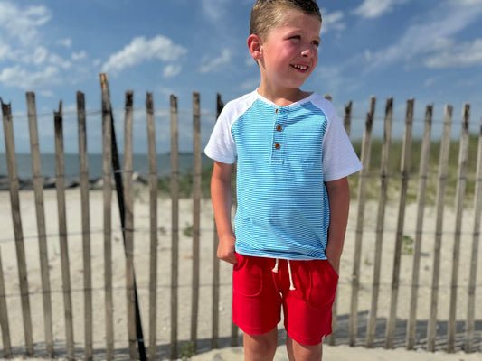 TIMOTHY Shorts-Red Pique