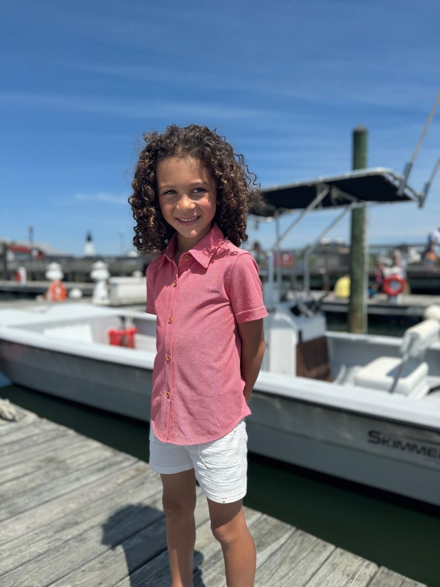 BOARDWALK Henley Tee-Red Pique