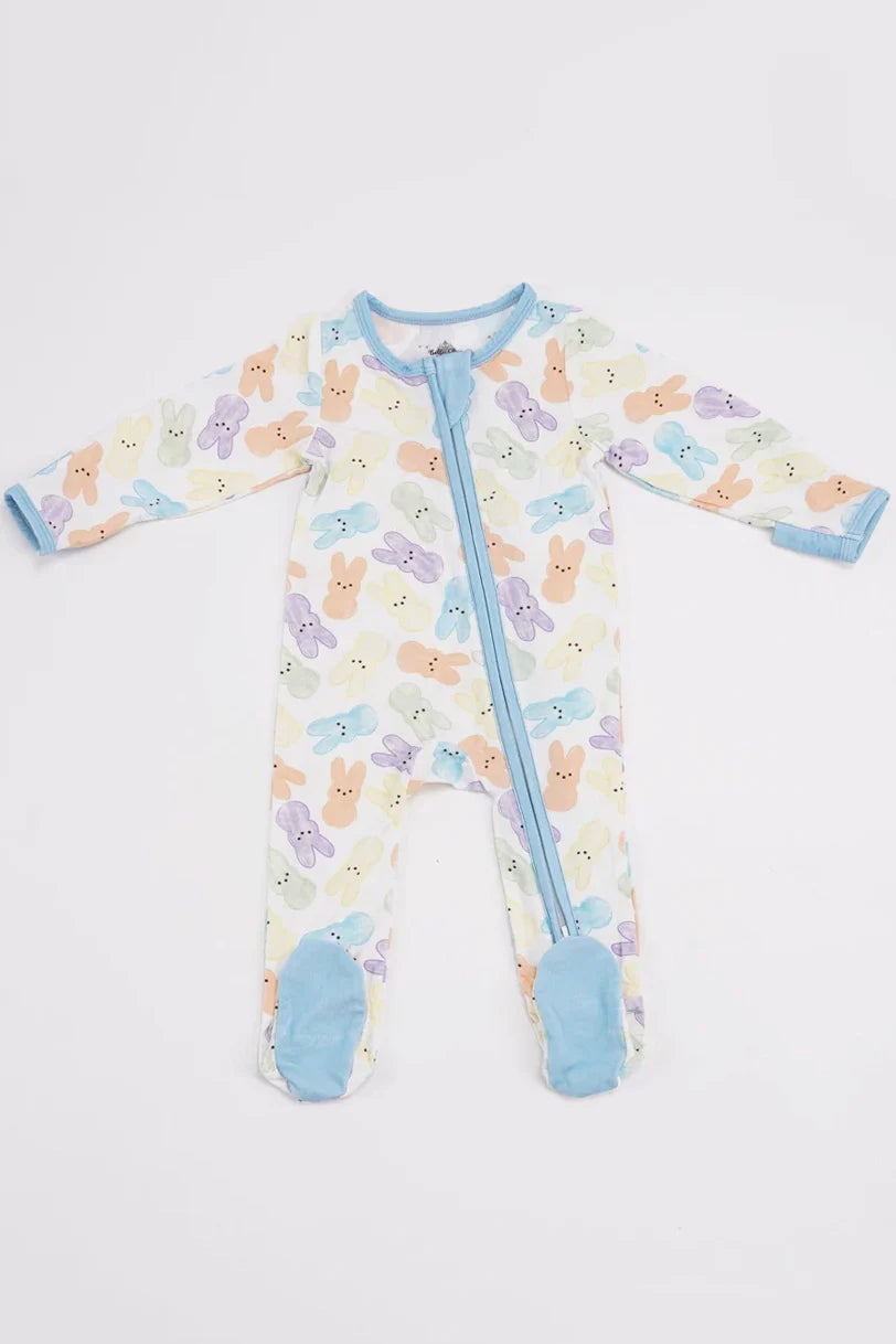 Light Blue Peeps Bamboo Romper