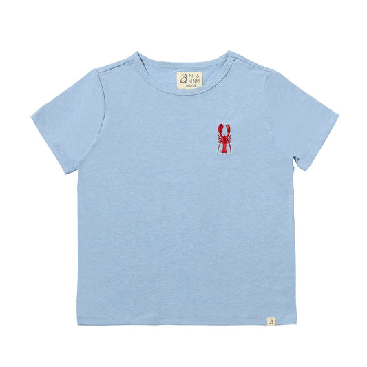 Blue Lobster Embroidered Tee
