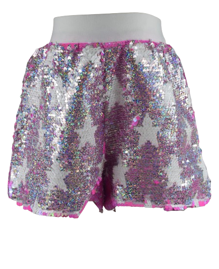 SEQUIN STAR SHORTS-PINK
