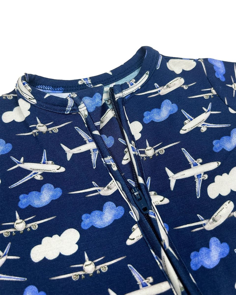 Airplane Zippered Footie