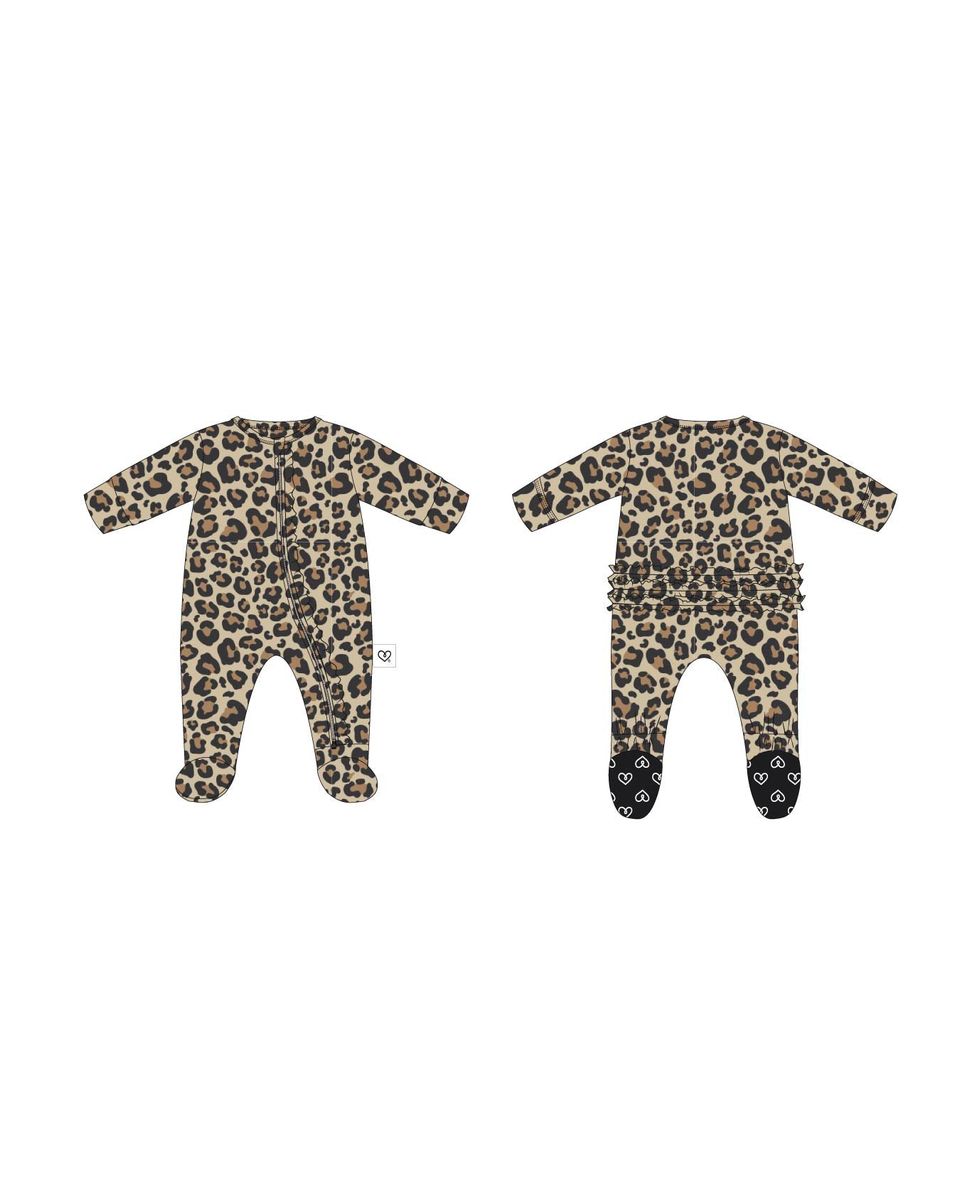 Kiara Ruffled Zippered Footie