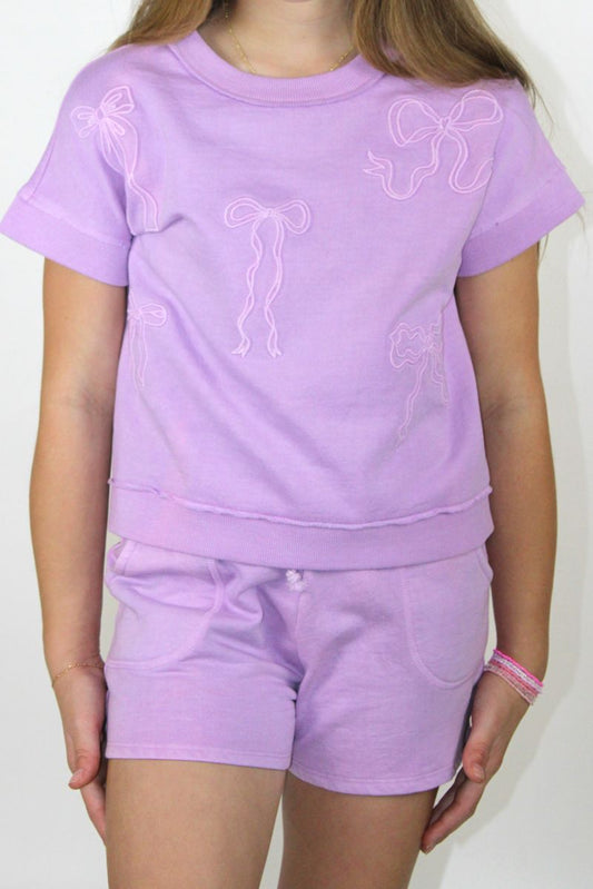 Purple Acid Wash Short