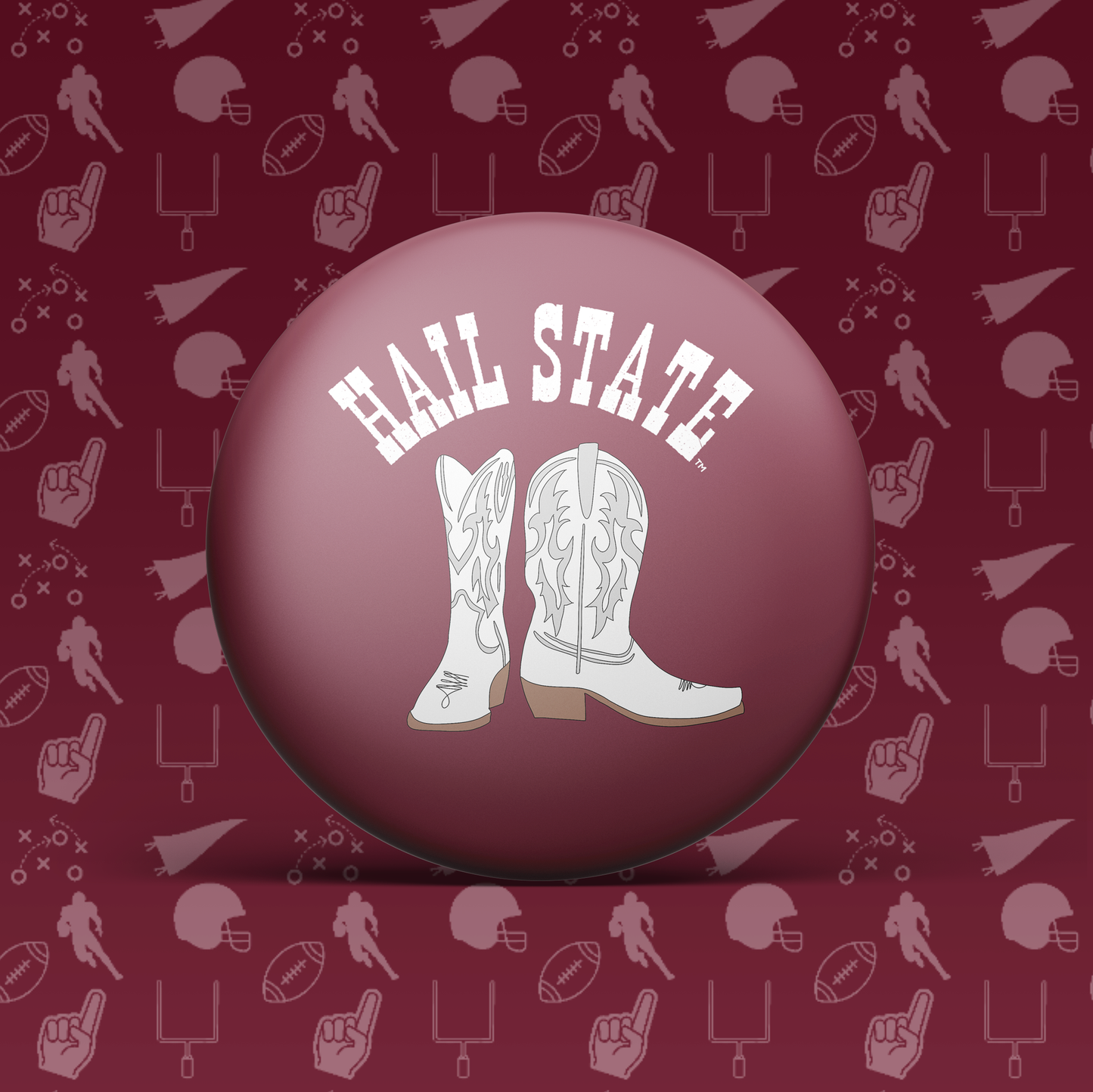 Hail State Boots Button