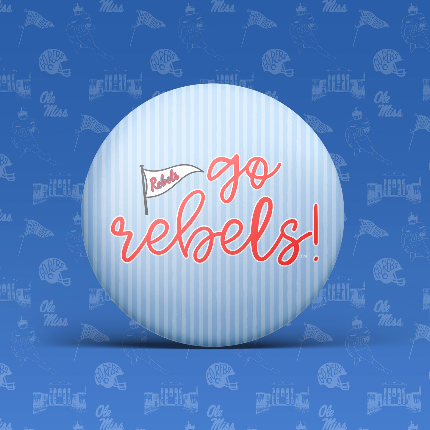 Go Rebels Pinstripe Button