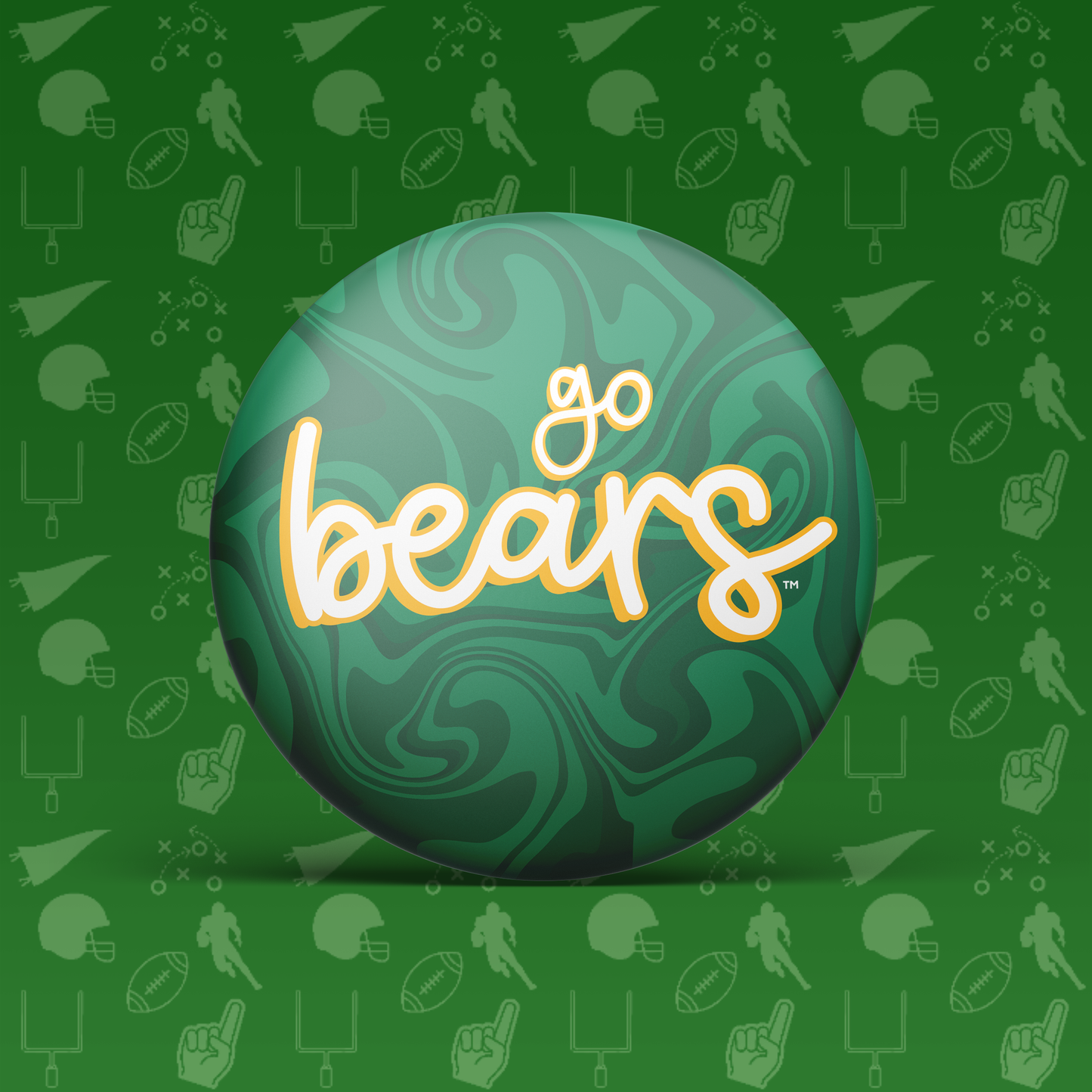 Go Bears Swirl Button