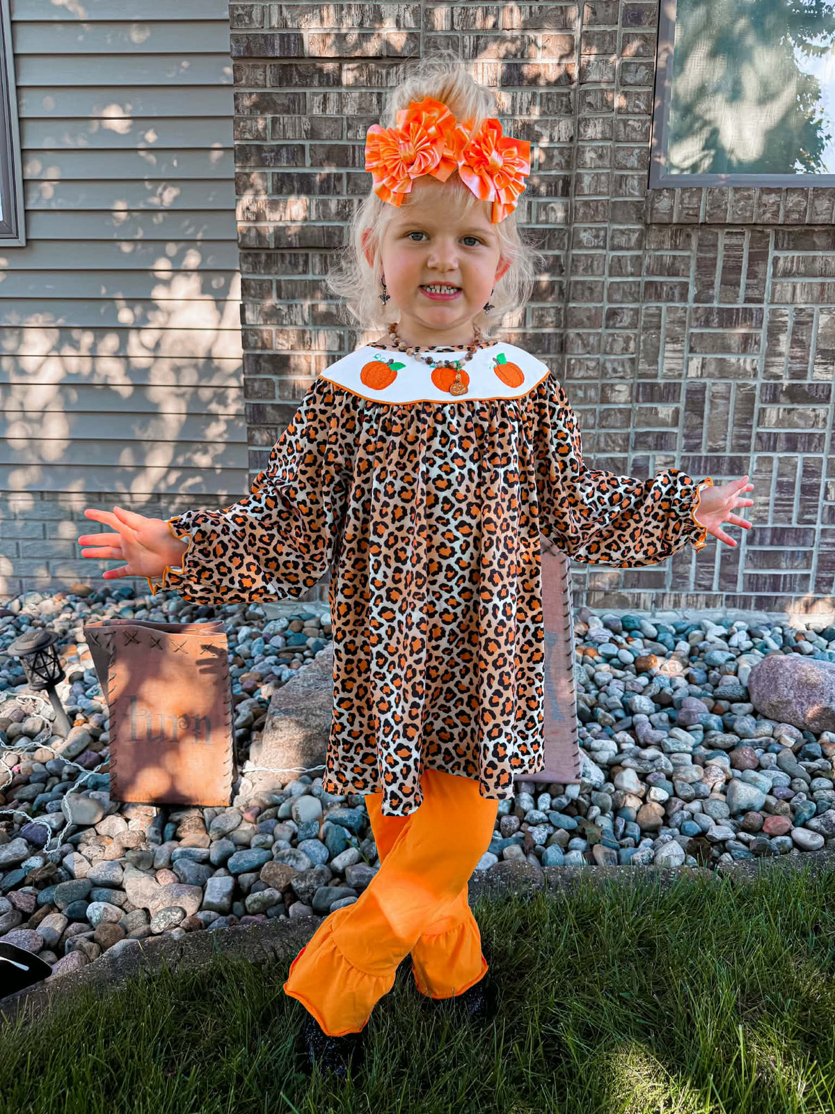 Leopard pumpkins - Girl set