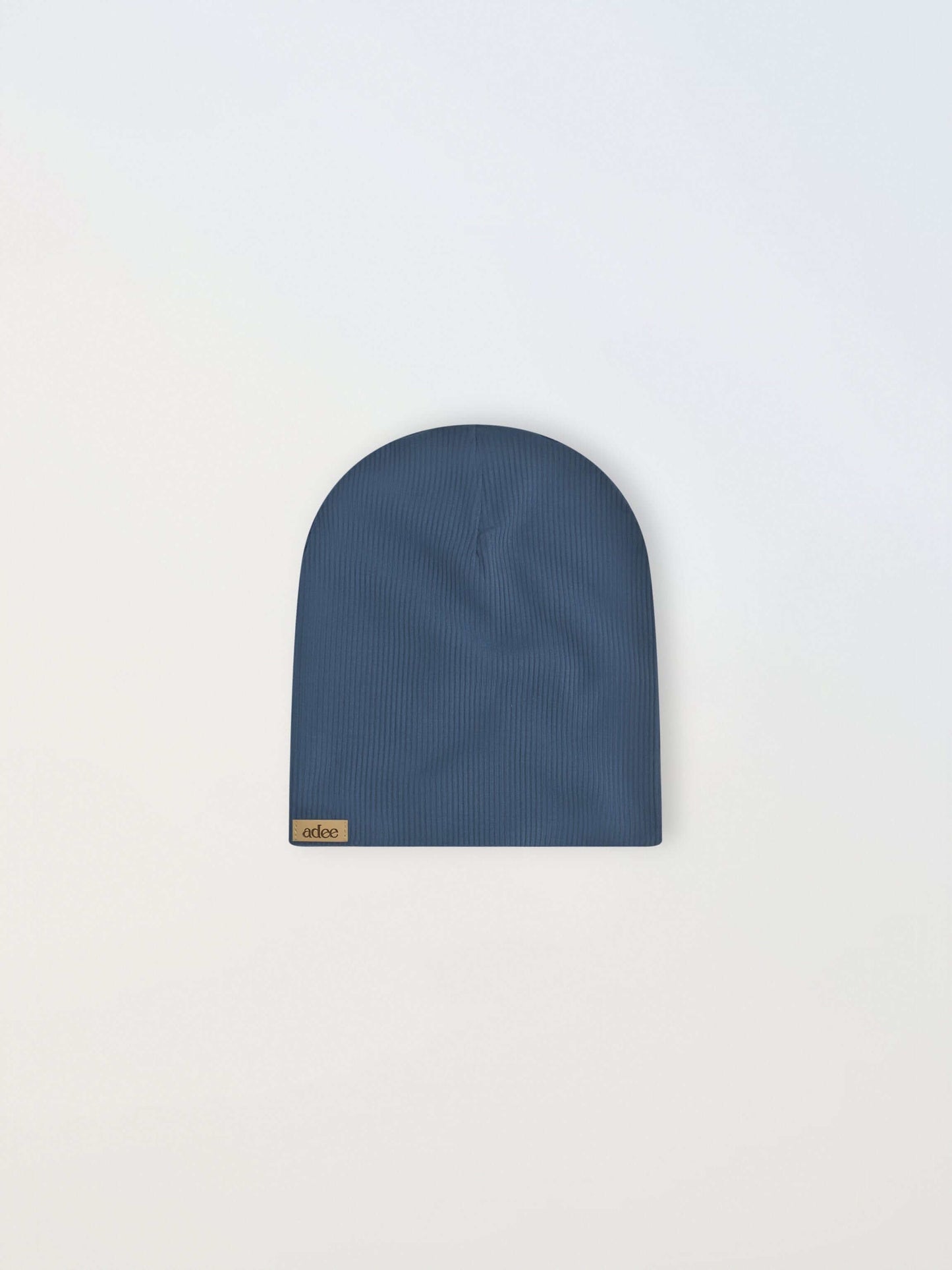Thin Ribbed Beanie - Blue