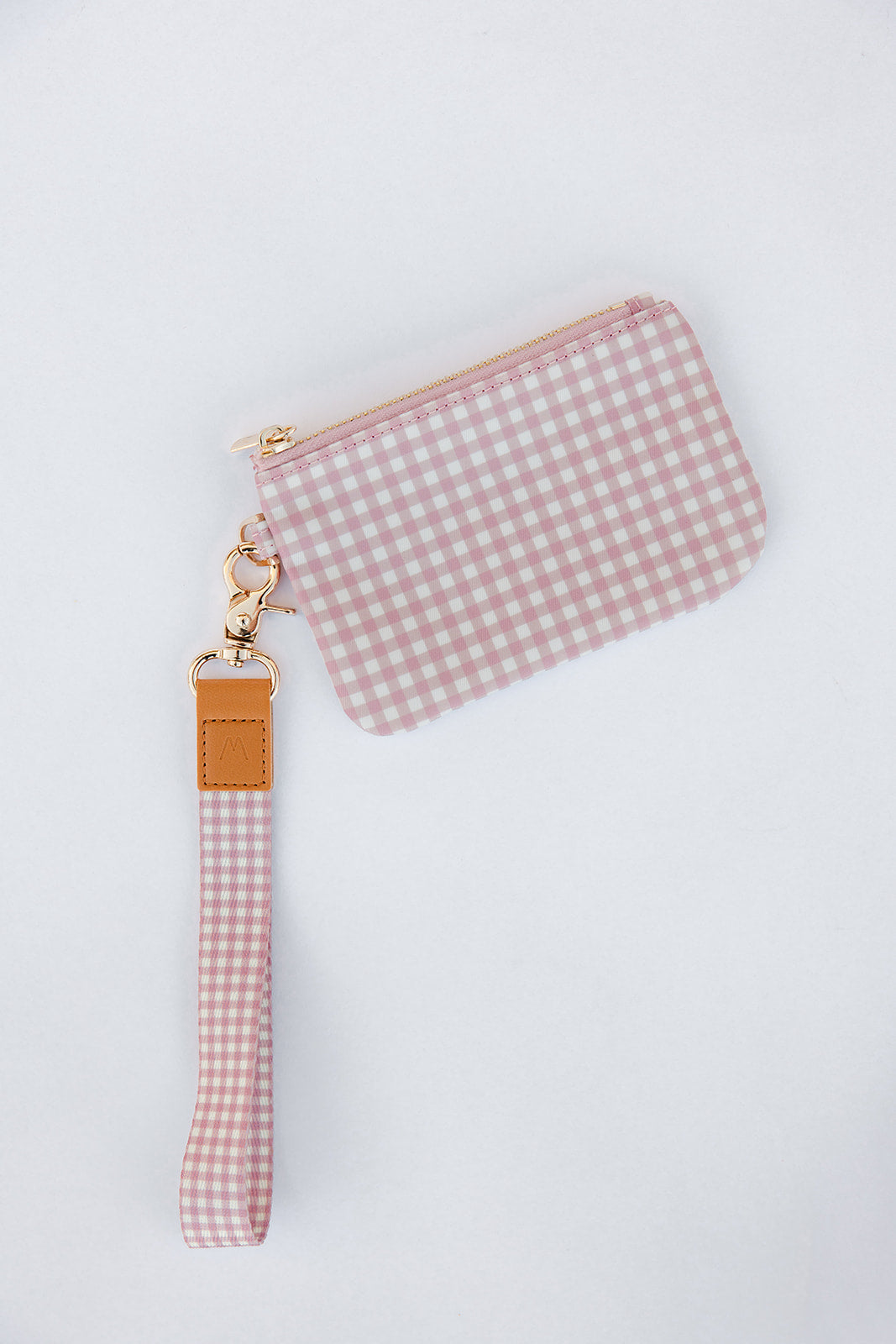Blushing Gingham Zipper Pouch