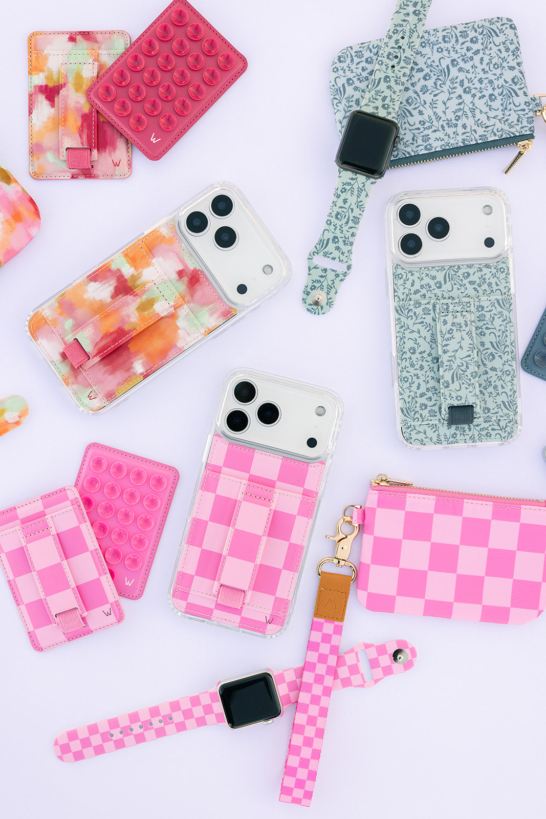 Bubblegum Check Zipper Pouch
