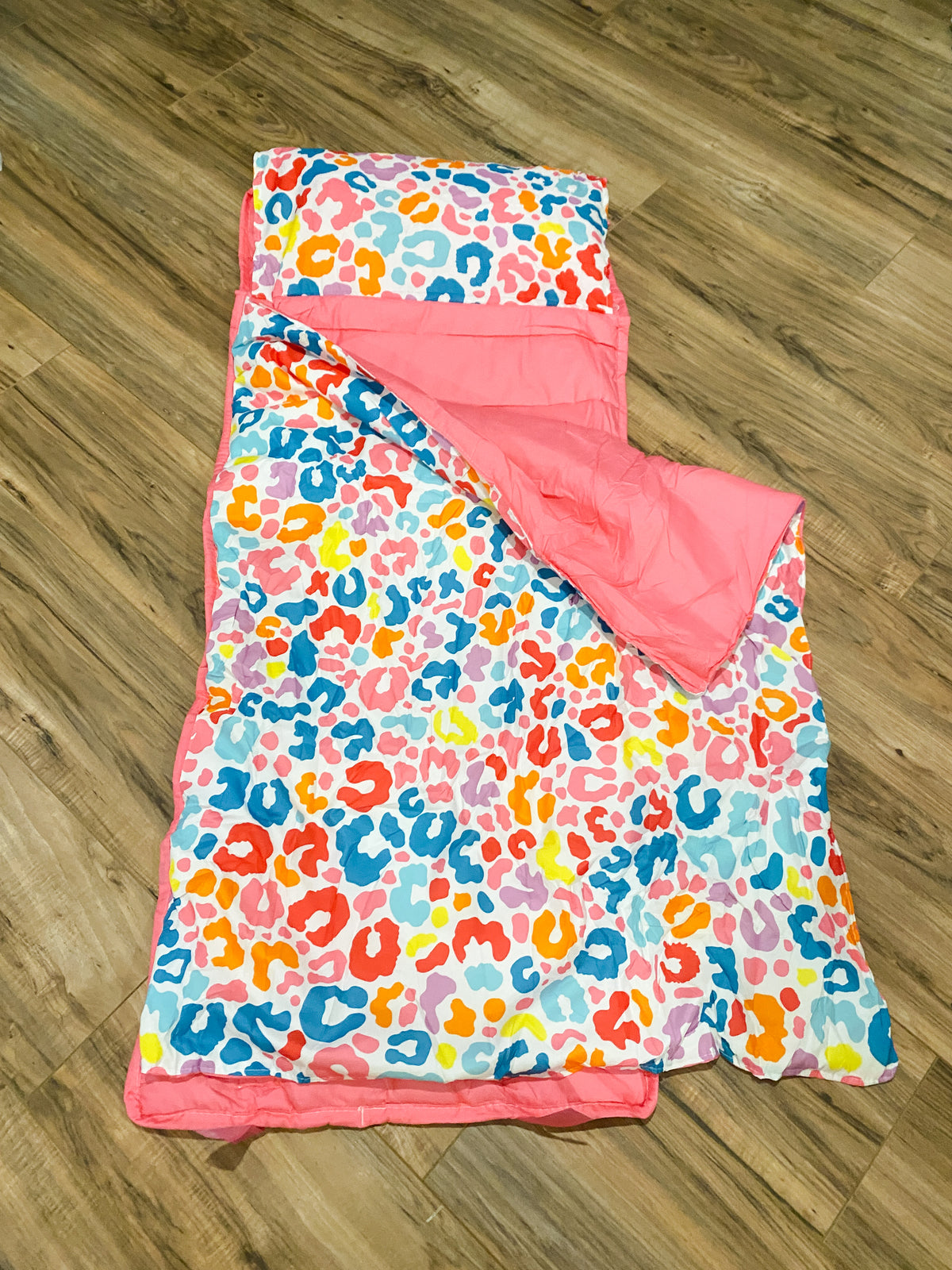 Jane Marie Colorful Leopard Kids Roll-Up Nap Mat with Blanket & Pillow | Toddler Daycare & Preschool Sleeping Mat | Kindergarten Nap Mat | Bossier City, LA