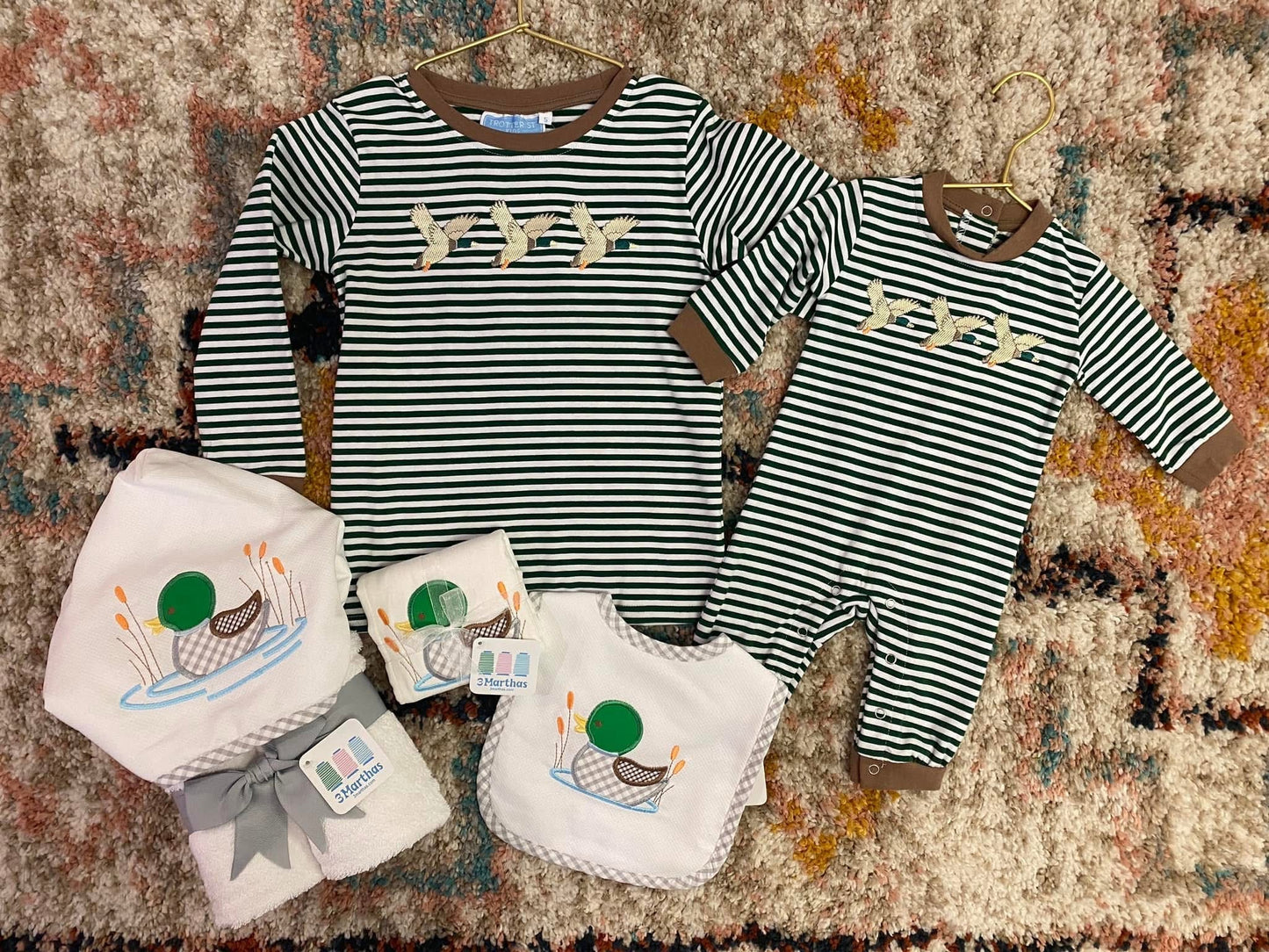 Baby Boys Mallard Duck Bib – Cotton Applique Feeding Bib | The Prissy Pelican Boutique Bossier City LA