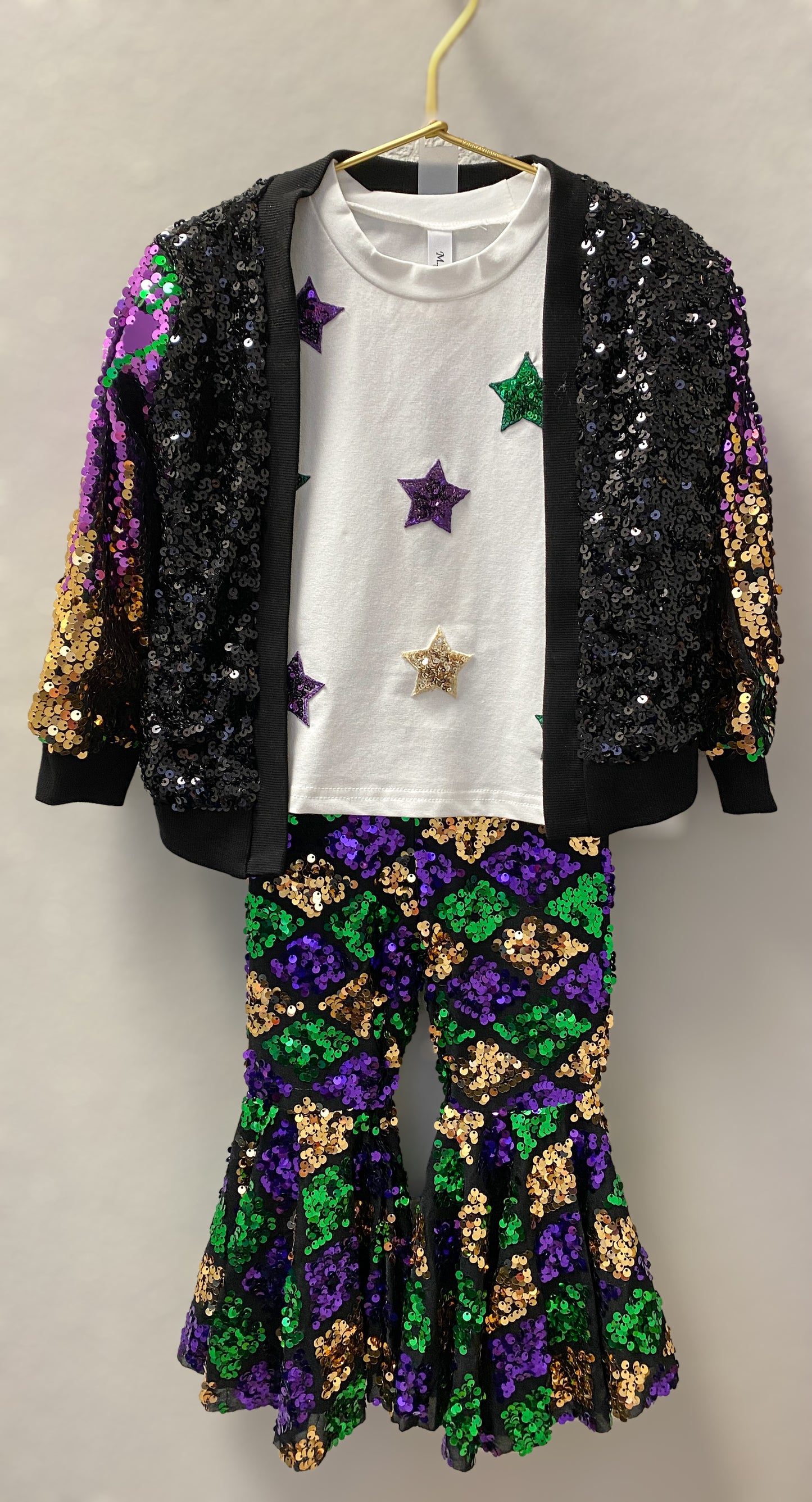MARDI GRAS SEQUIN BELL LEGGINGS