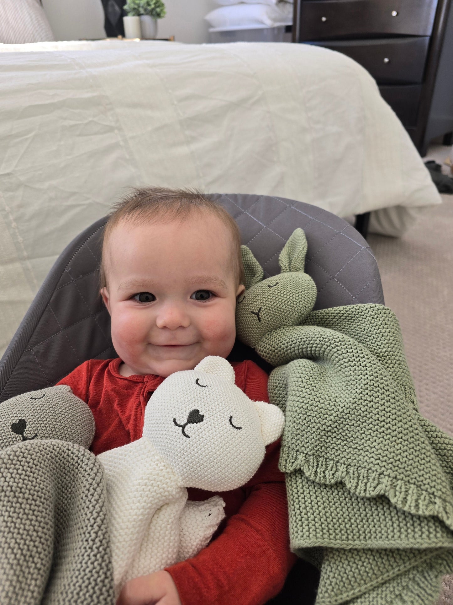 Luna Lullaby Snuggle Lovie Bunny or Bear - Light Olive