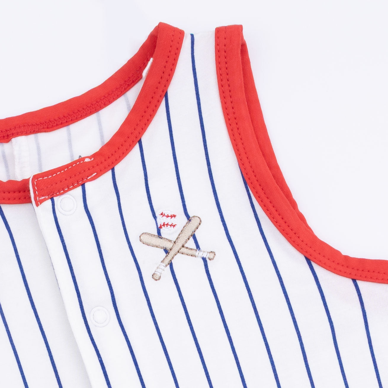 Baseball Stripe - Sleeveless Shortie Romper