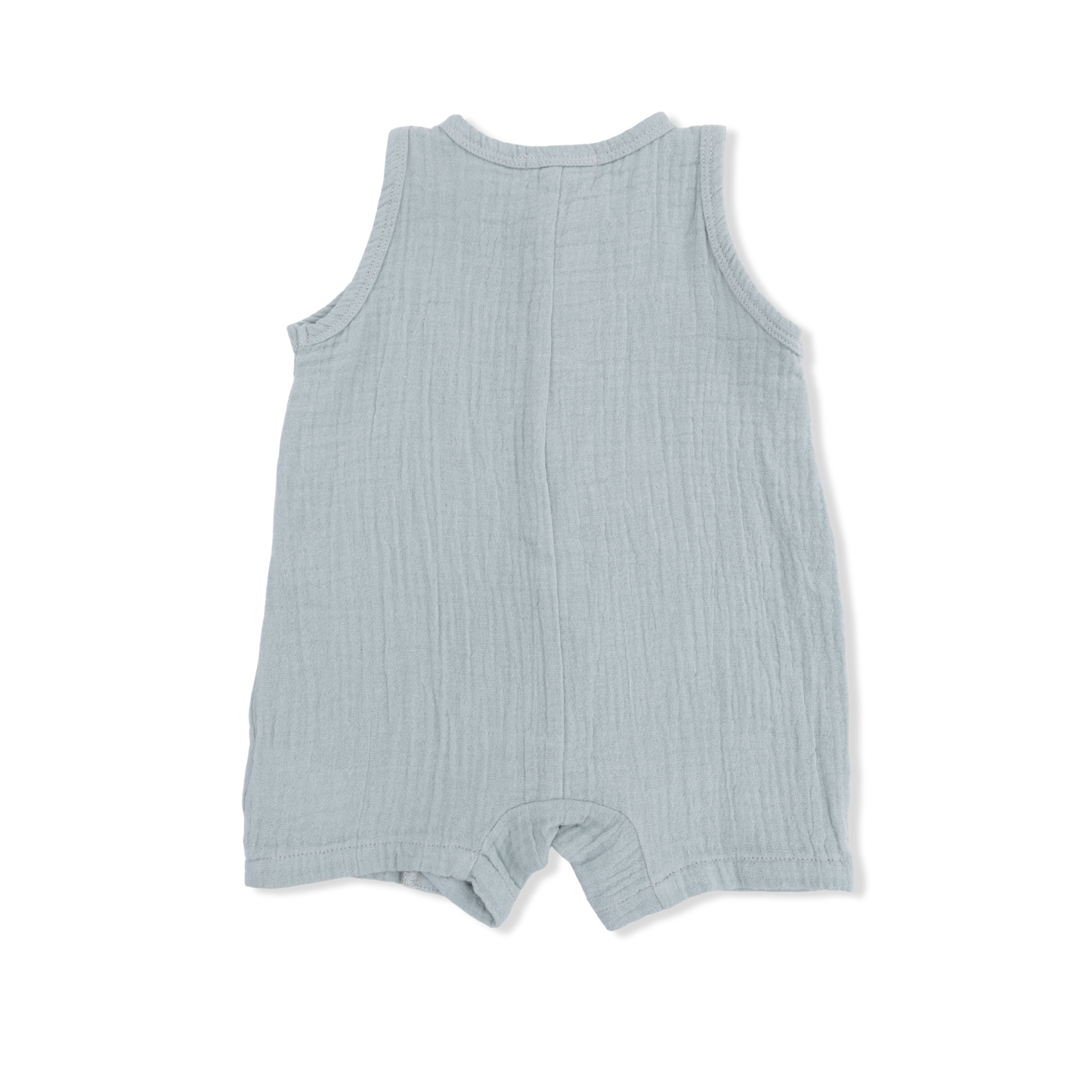 Solid Muslin Jadeite - Sleeveless Shortie Romper