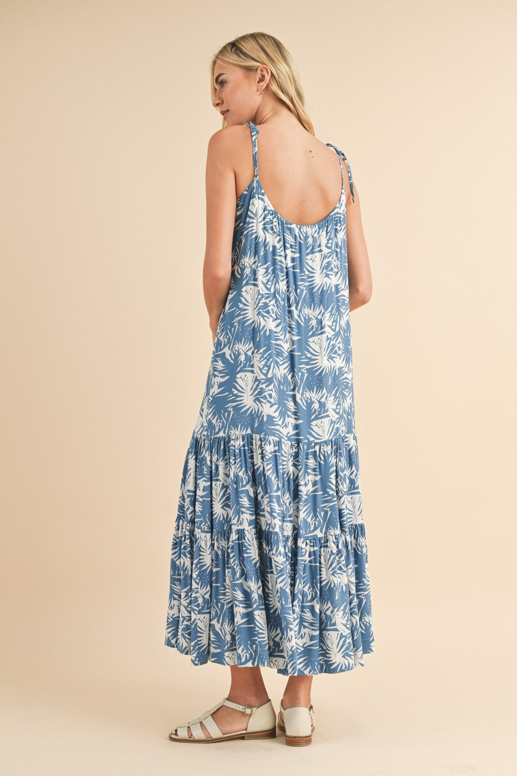 Blue Printed Maxi Dress