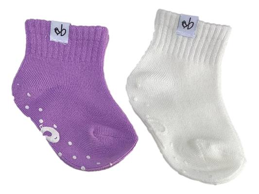 Birdie Socks Set- Orchid/White