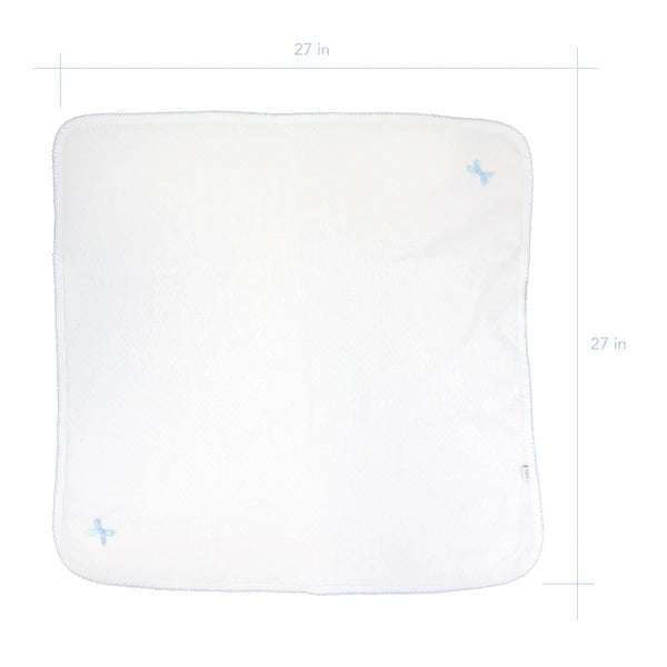 Paty Knit Receiving/Swaddle Blanket WHITE