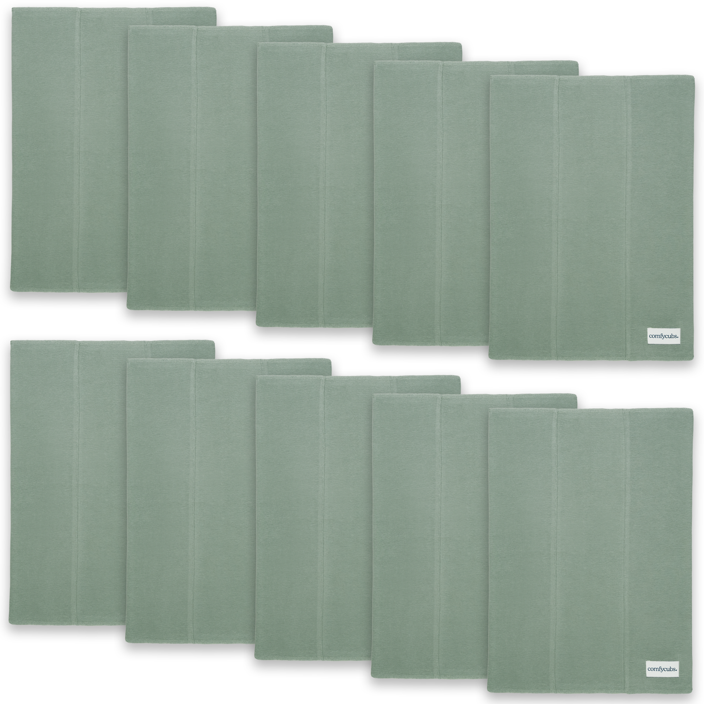 Cotton Burp Cloths in Fern