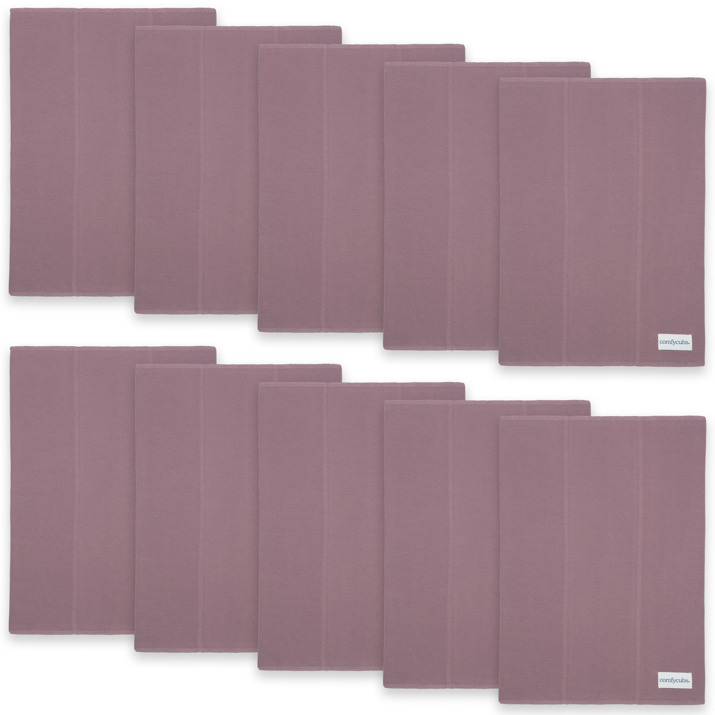 Cotton Burp Cloths in Mulberry