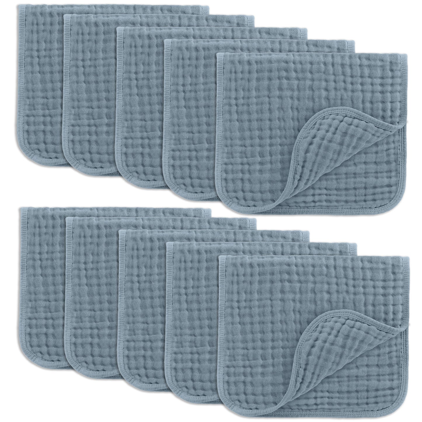 Muslin Burp Cloths in Pacific Blue