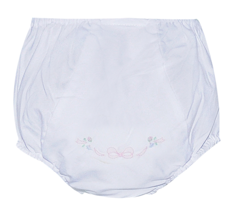 White Landon Bow Diaper Cover