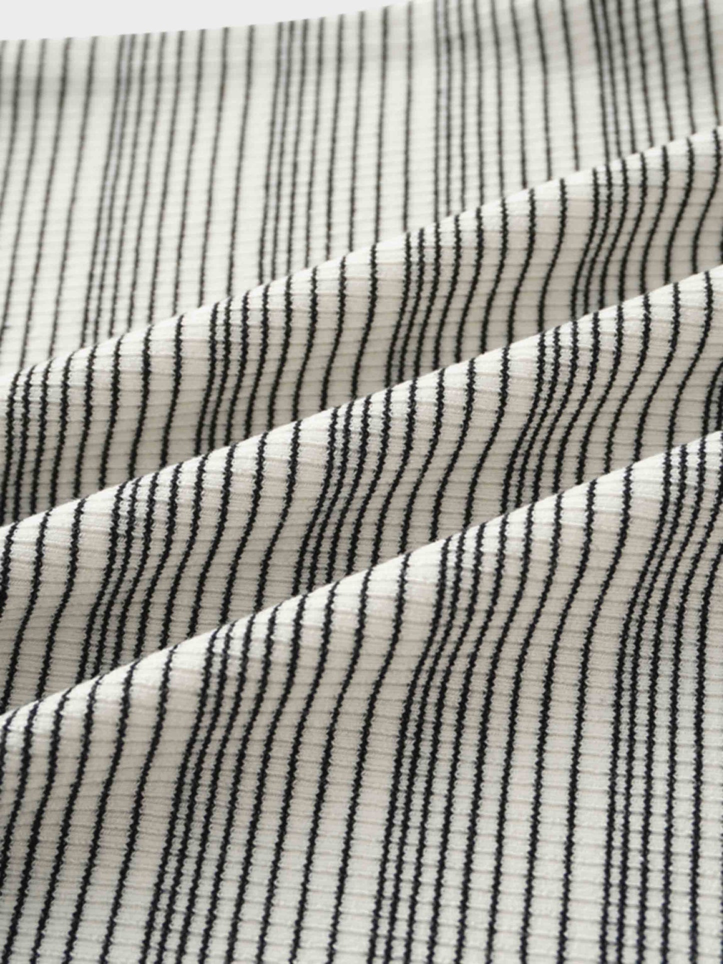 Black Striped Fitted 3/4 Sleeve T-Shirt