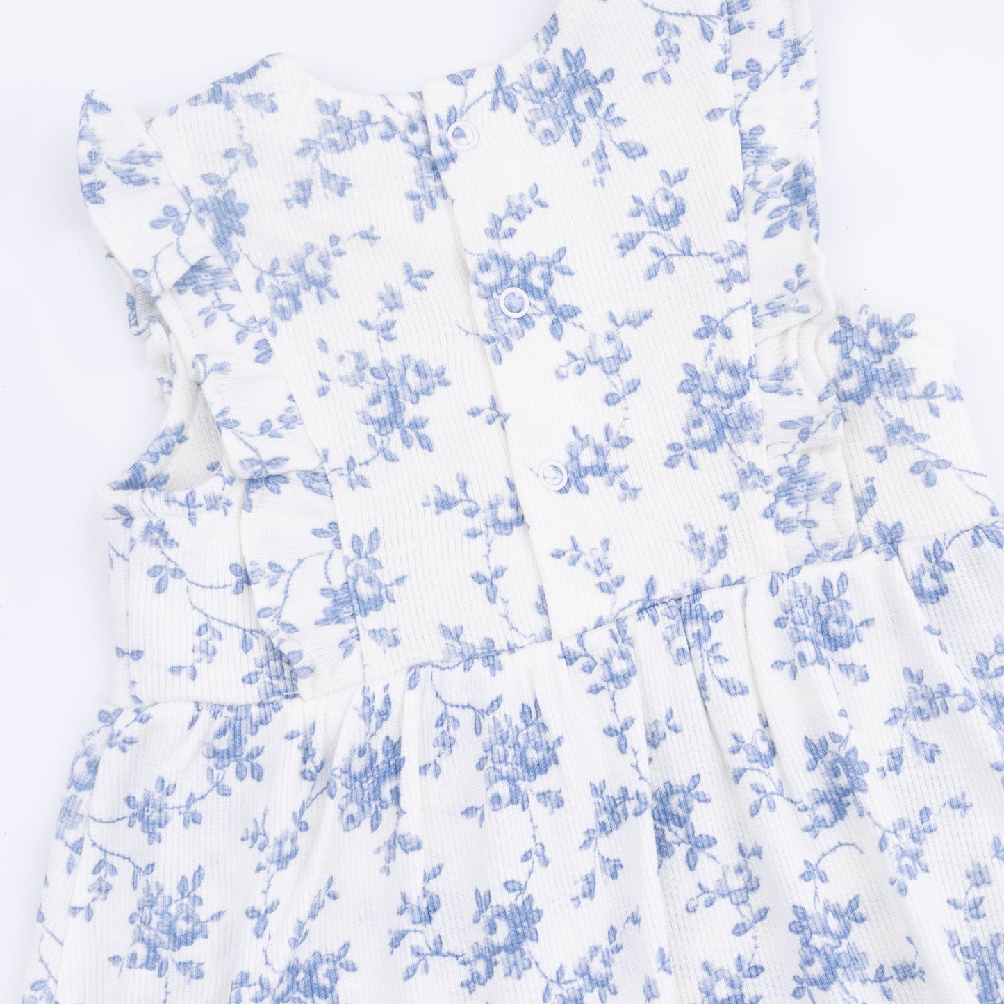 Baby Blue Vines Floral - Ruffle Bodysuit Dress