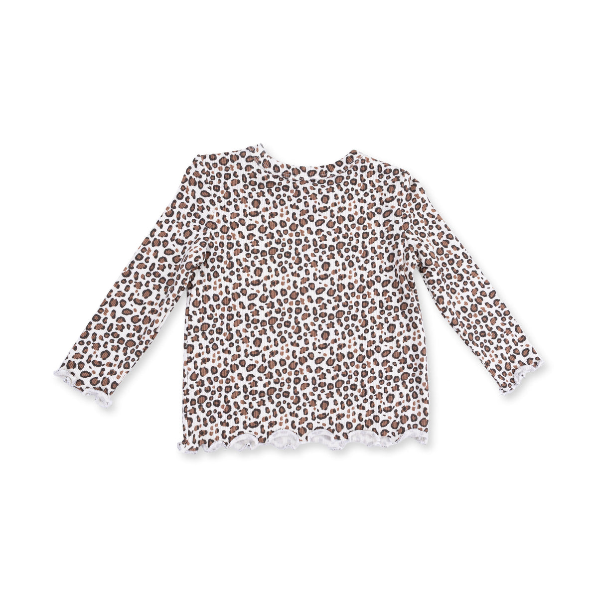 Leopard - Long Sleeve Lettuce Edge Tunic Top