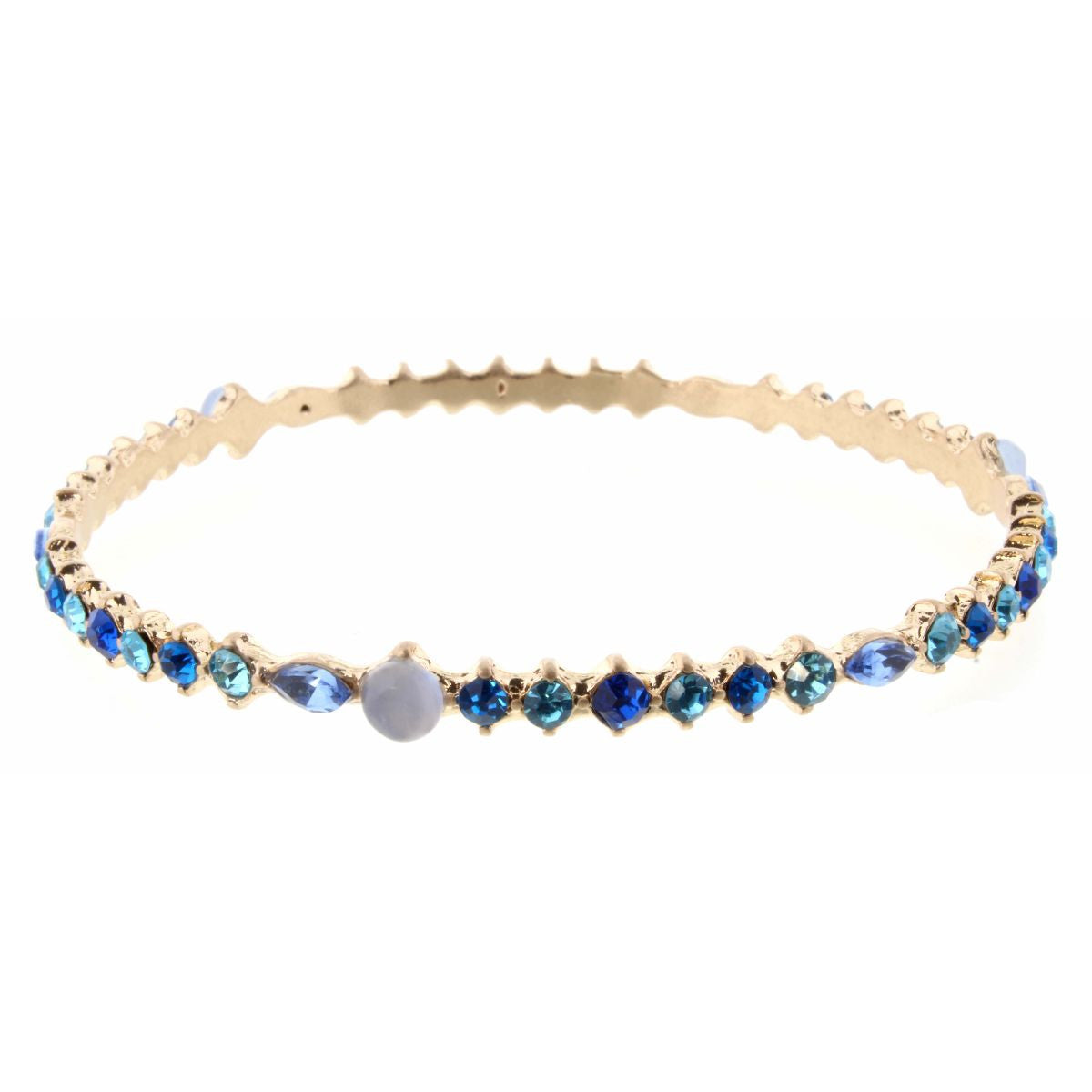 Multi Blue Stone Bangle Bracelet
