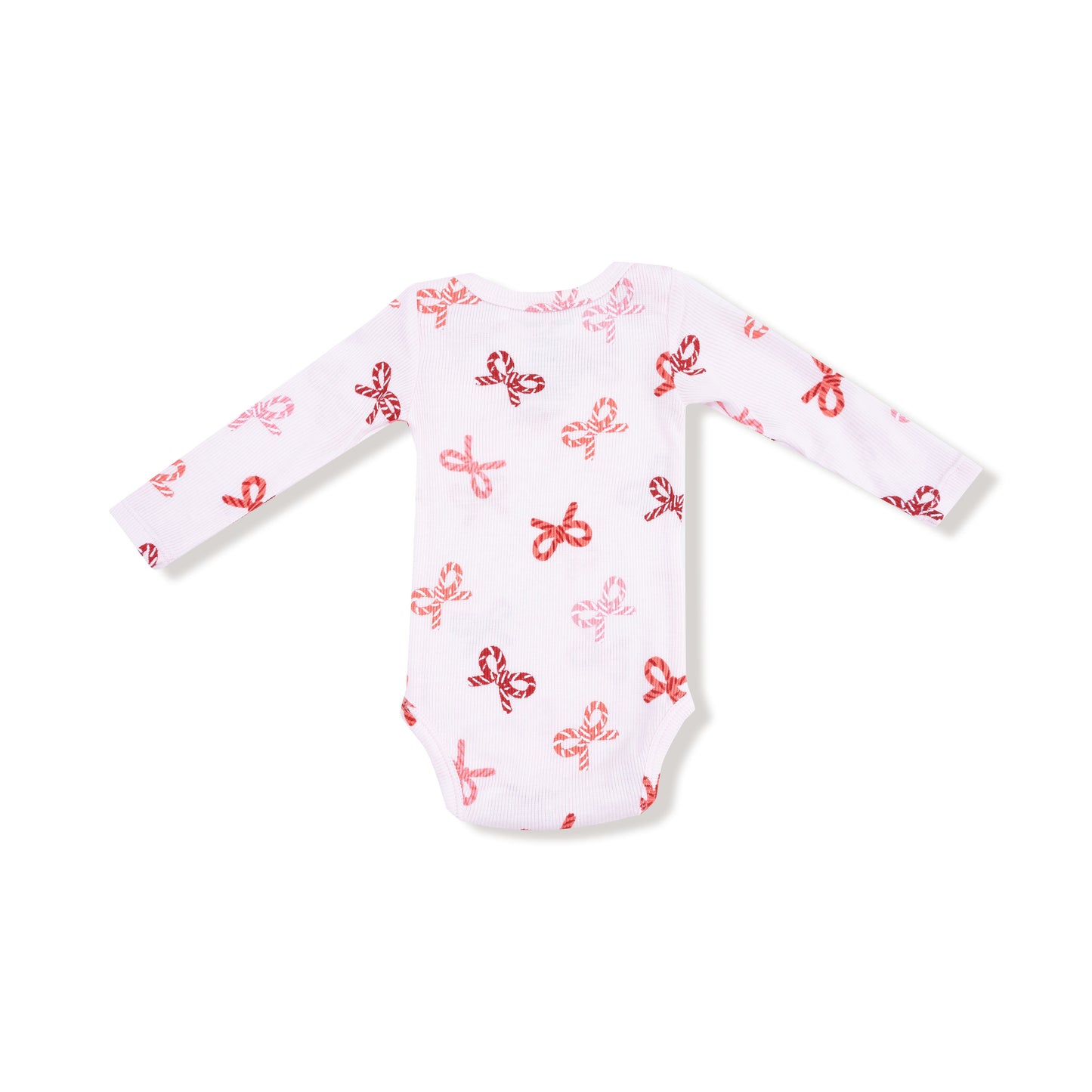 Candy Cane Bows - Lap Shoulder Bodysuit