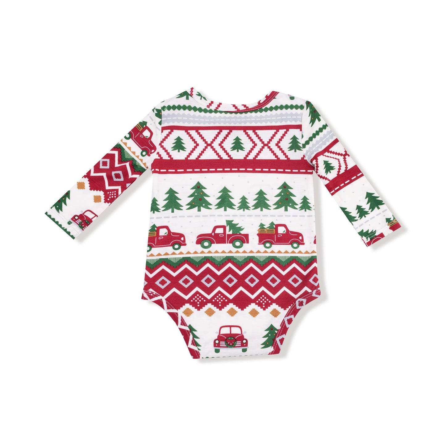 Red Truck Fair Isle - Lap Shoulder Bodysuit