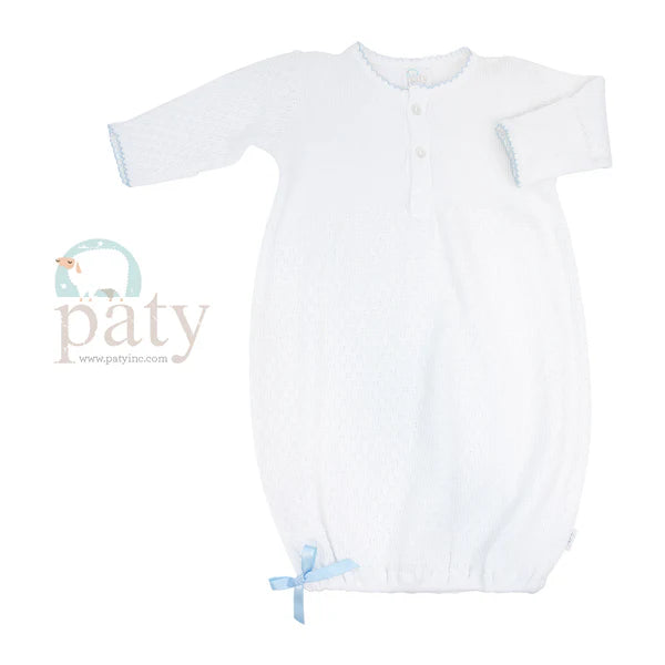 Paty Preemie White Placket Gown