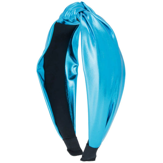 Turquoise Metallic Top Knot Headband – Holiday & Everyday Girls Accessory