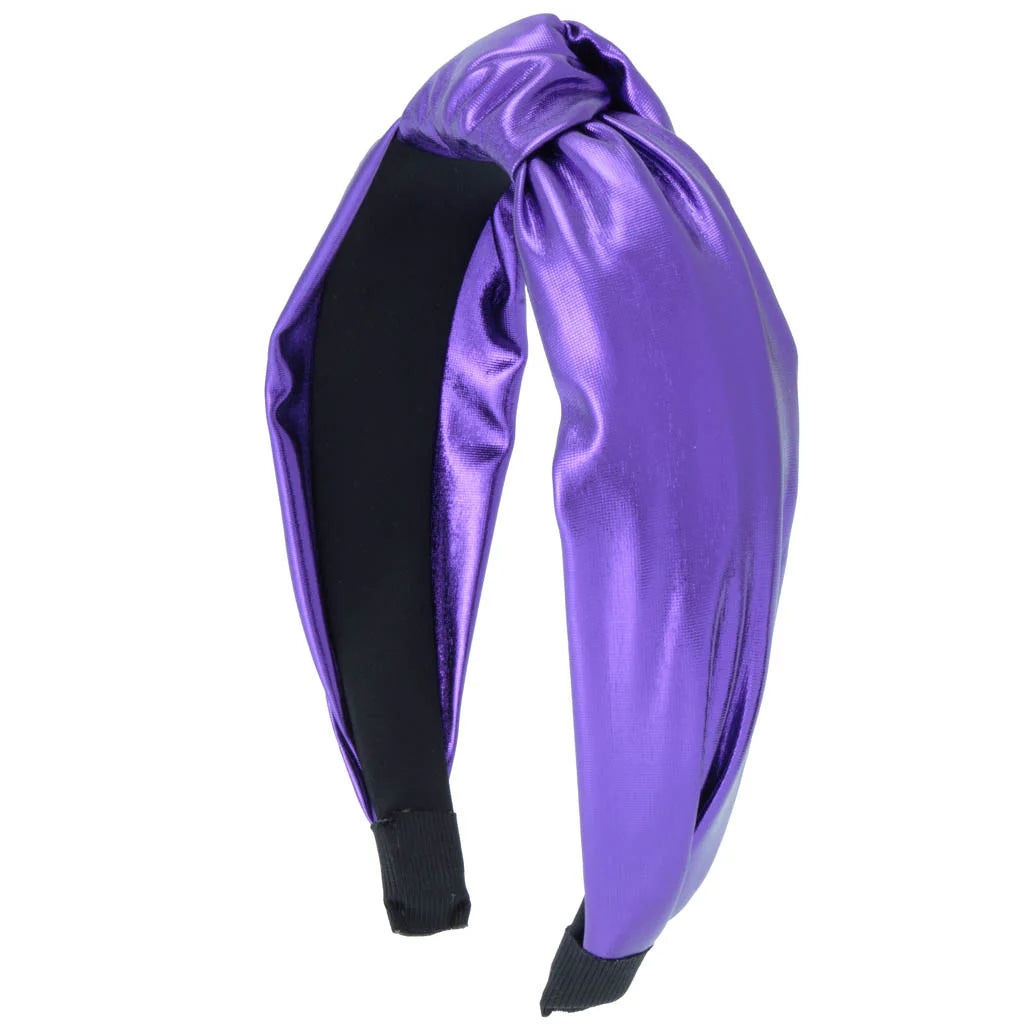 Top Knot Headband in Purple Metallic