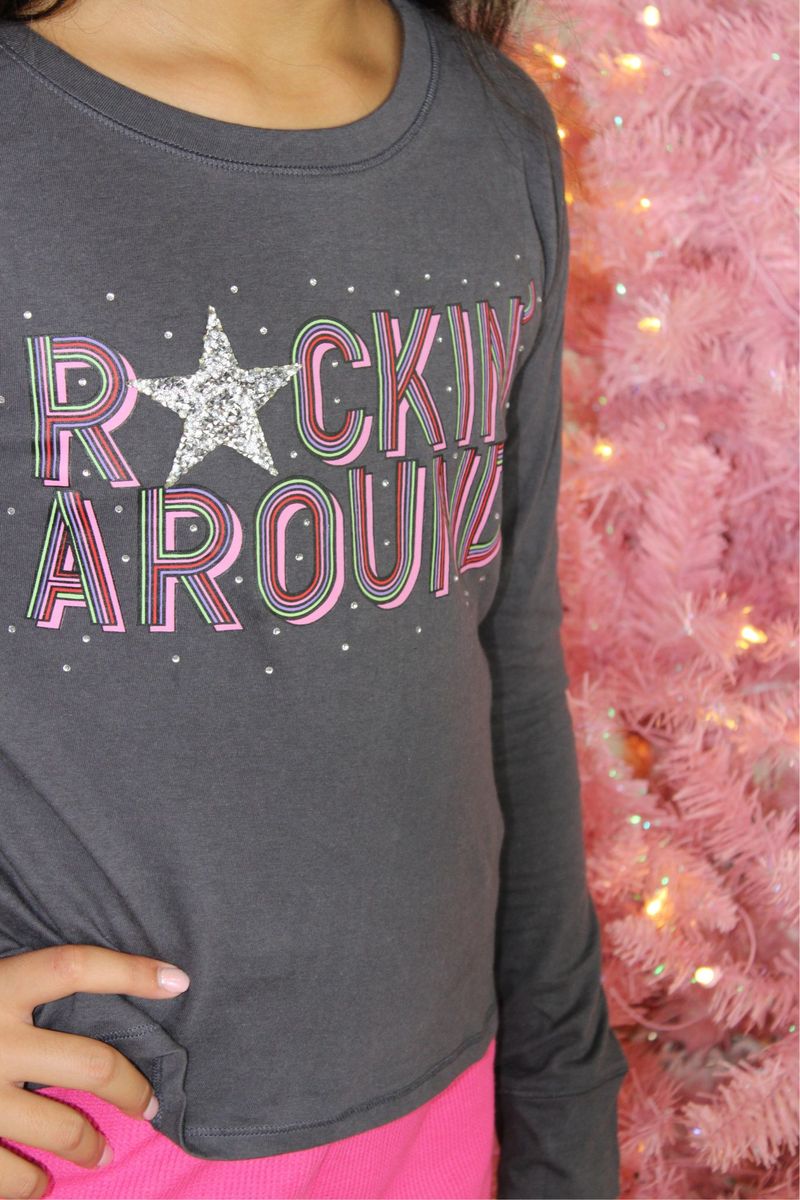 Rockin Around Tween Christmas Shirt