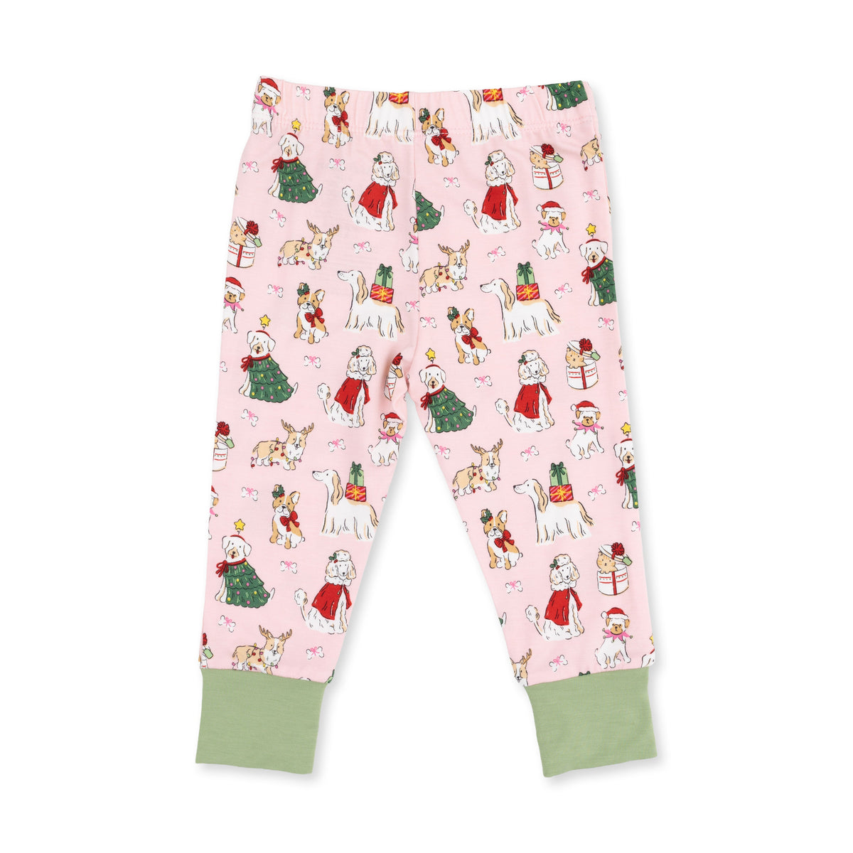 Christmas Dogs Pink - Bamboo - Long Sleeve Loungewear Set