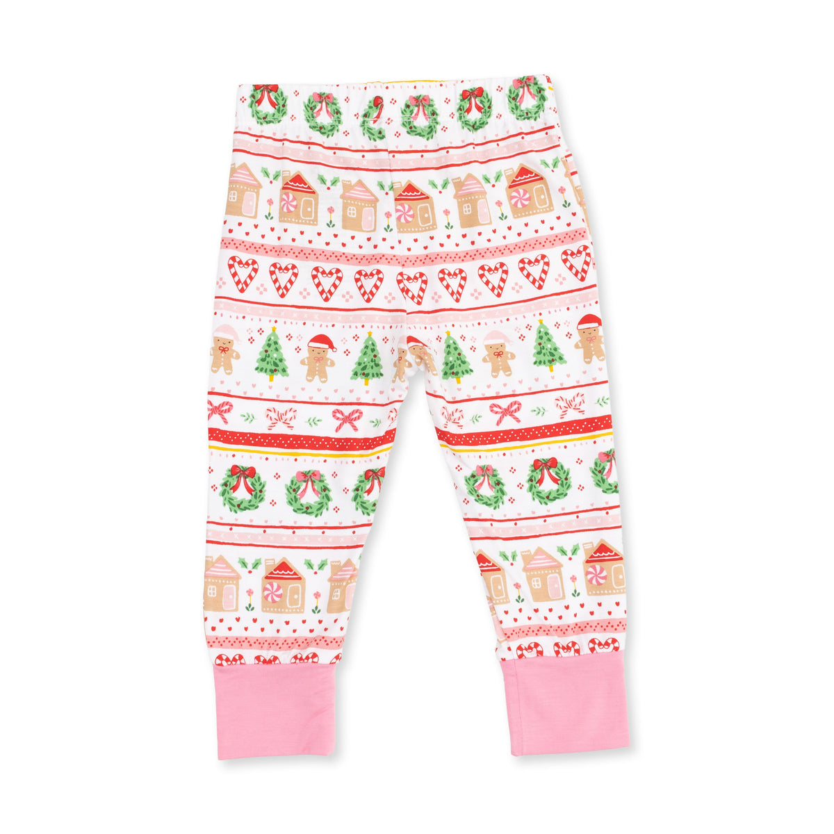Gingerbread Fair Isle Pink - Bamboo - Long Sleeve Loungewear Set