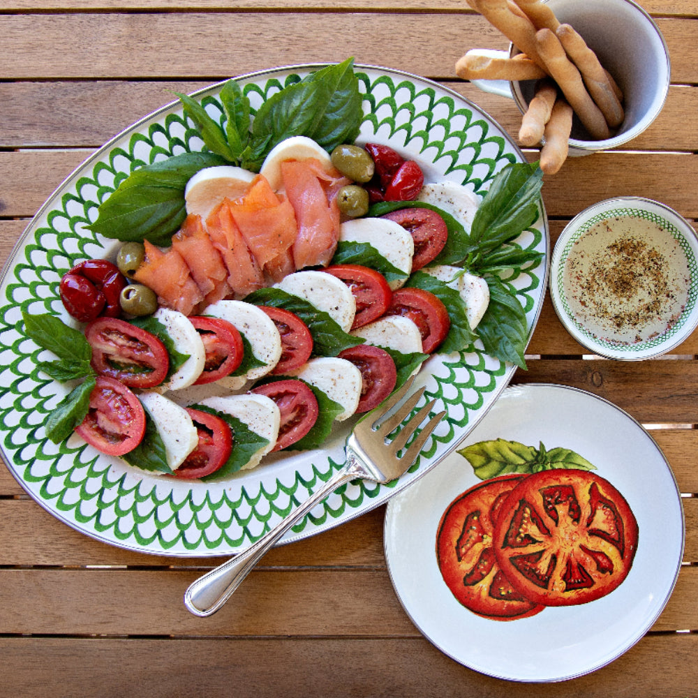 Green Scallop Sandwich Plates - Set of 4