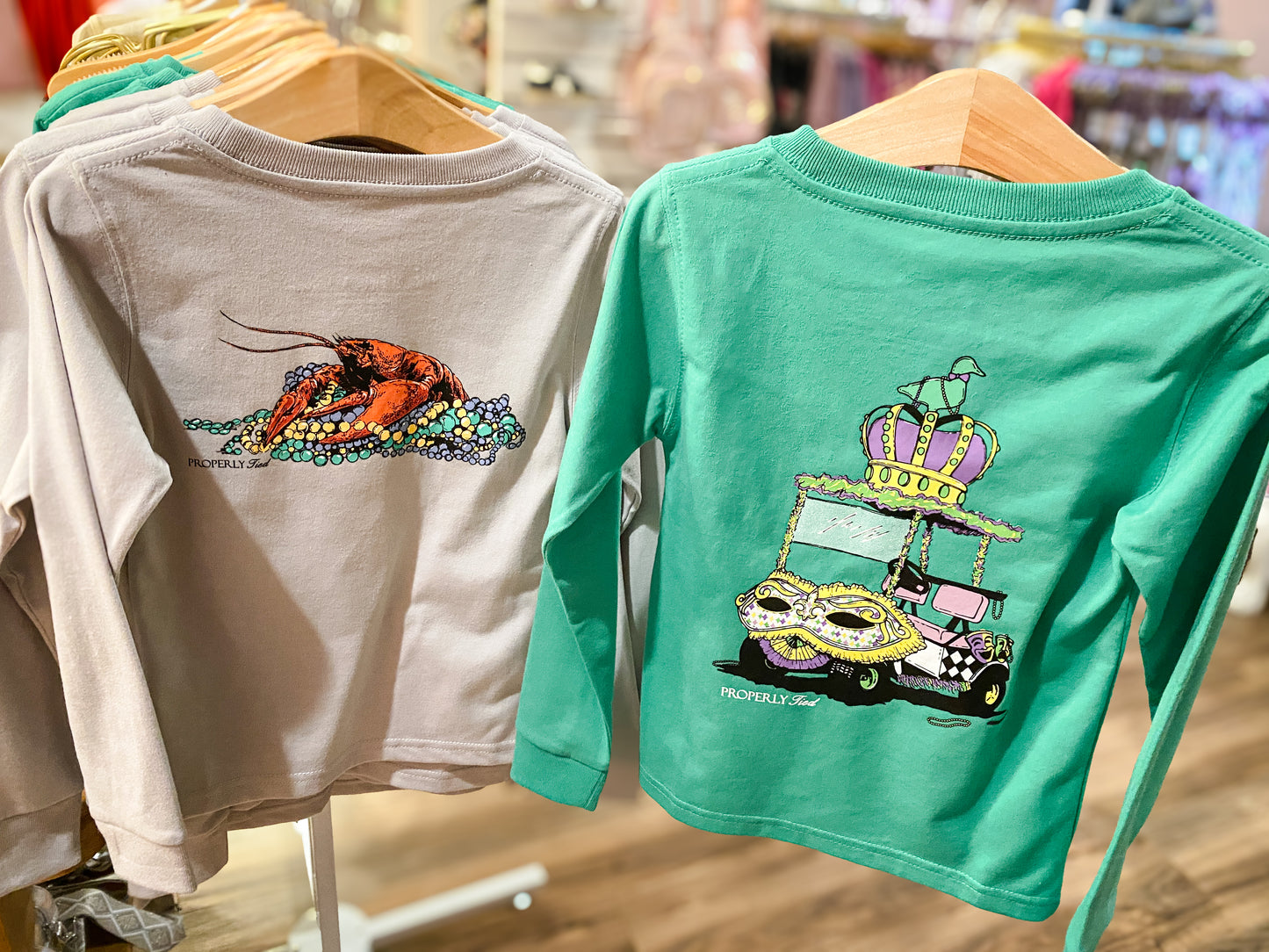 Boys Mardi Cart LS Green T-Shirt
