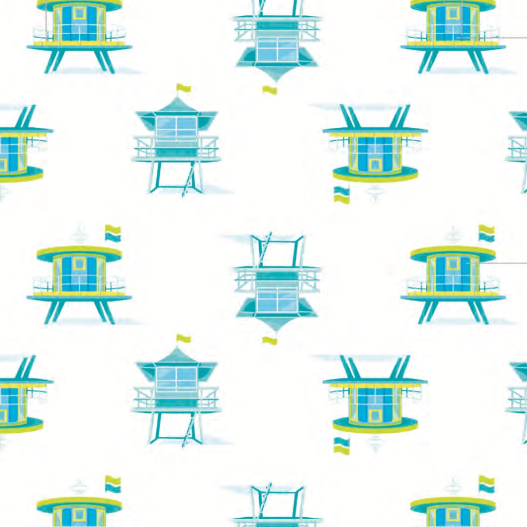 Miami Beach Watch Blue Zippered Romper