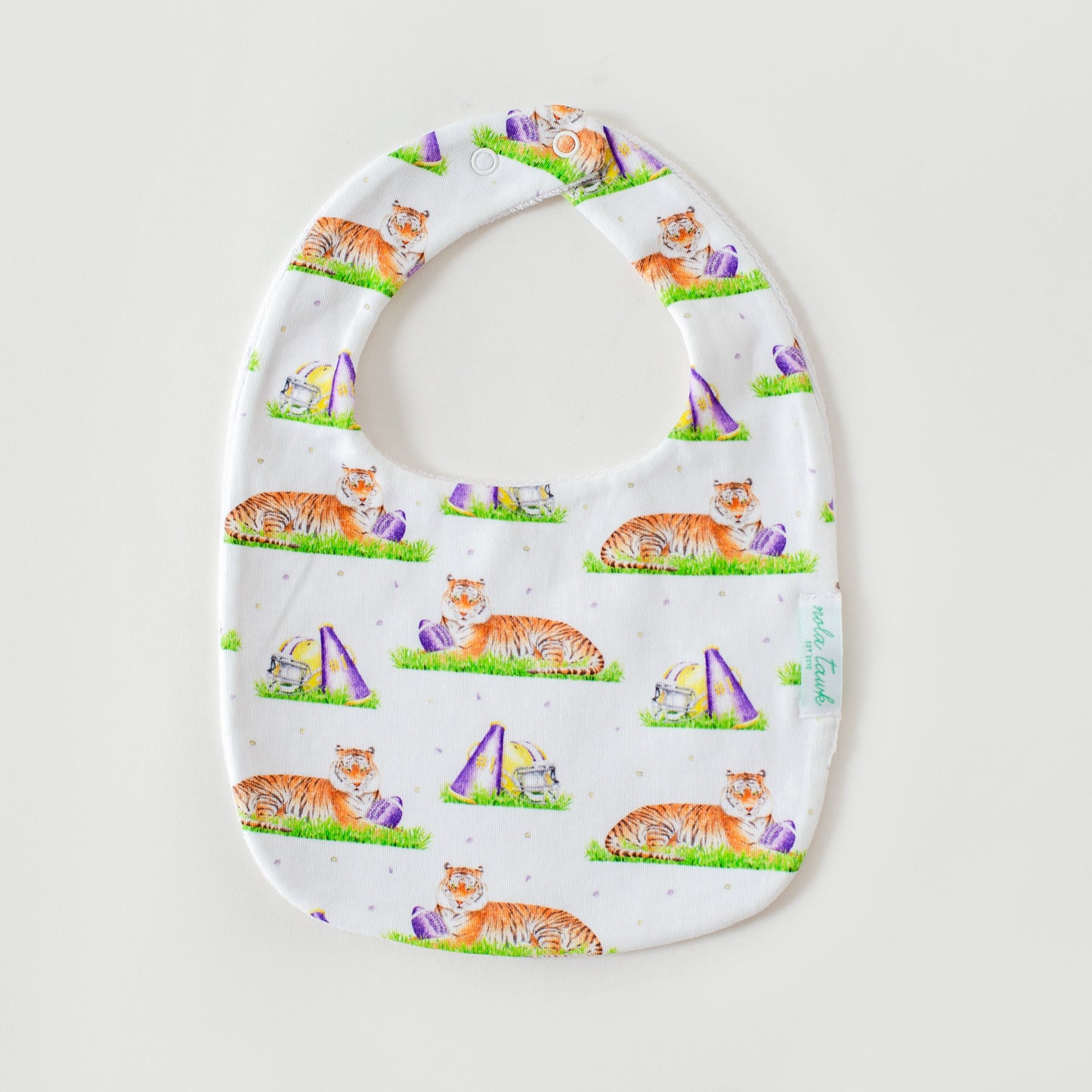 Mascot Mania in Louisiana Organic Cotton Baby Bib
