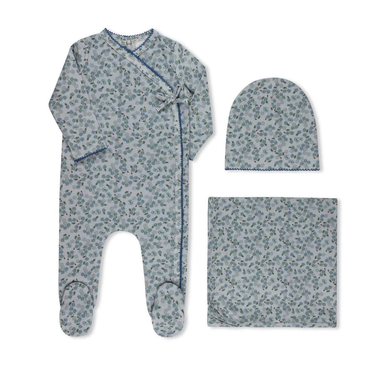 Floral Faux Wrap Collection Blue - Full Set