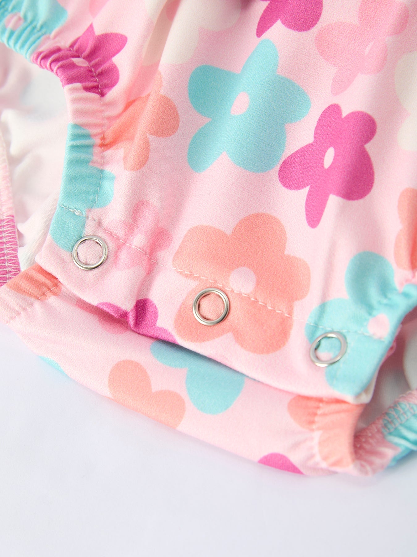 Colorful Floral Ruffle Baby Girls Romper