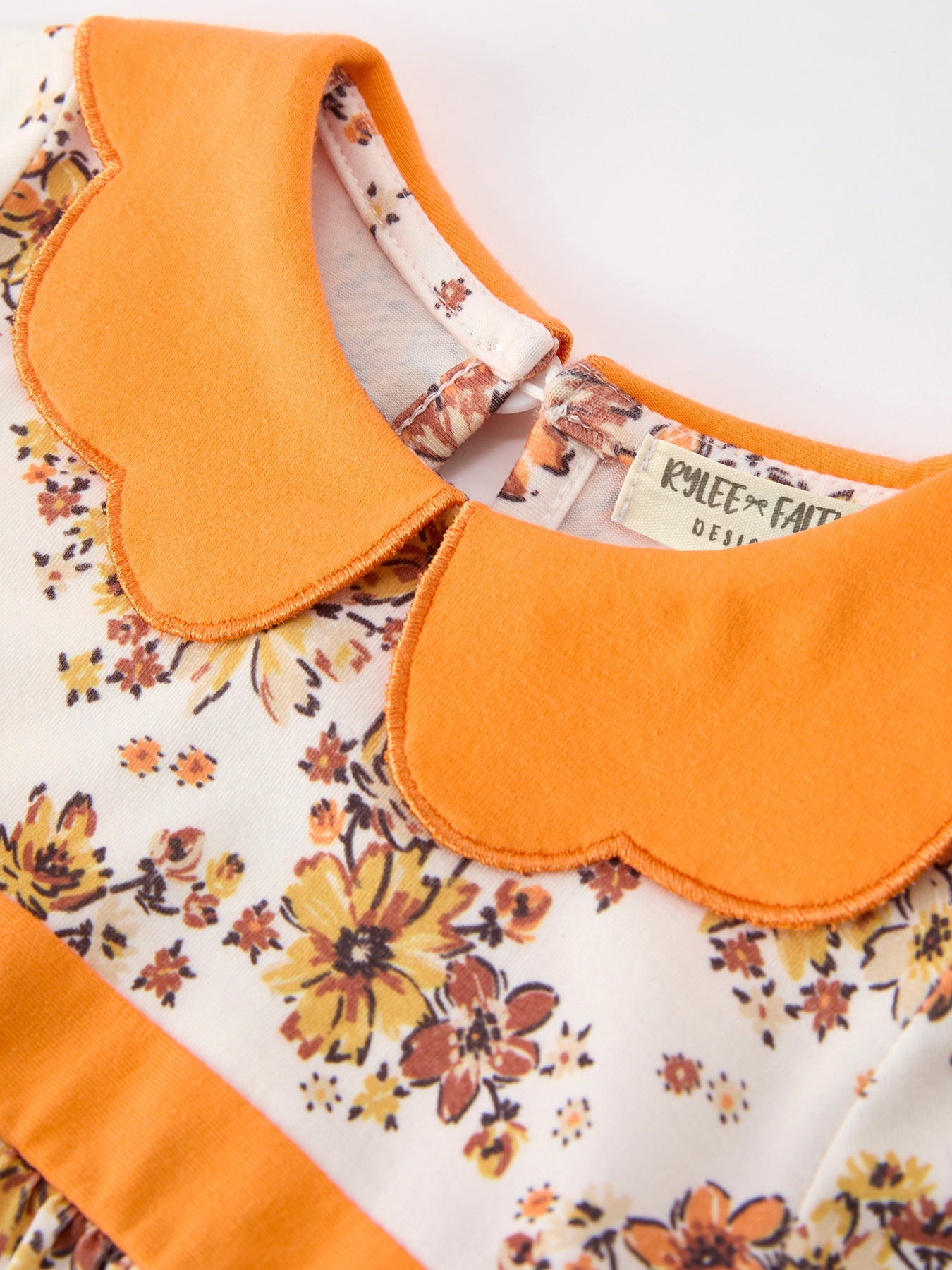 Fall Orange Floral Baby Bubble Petals Collar