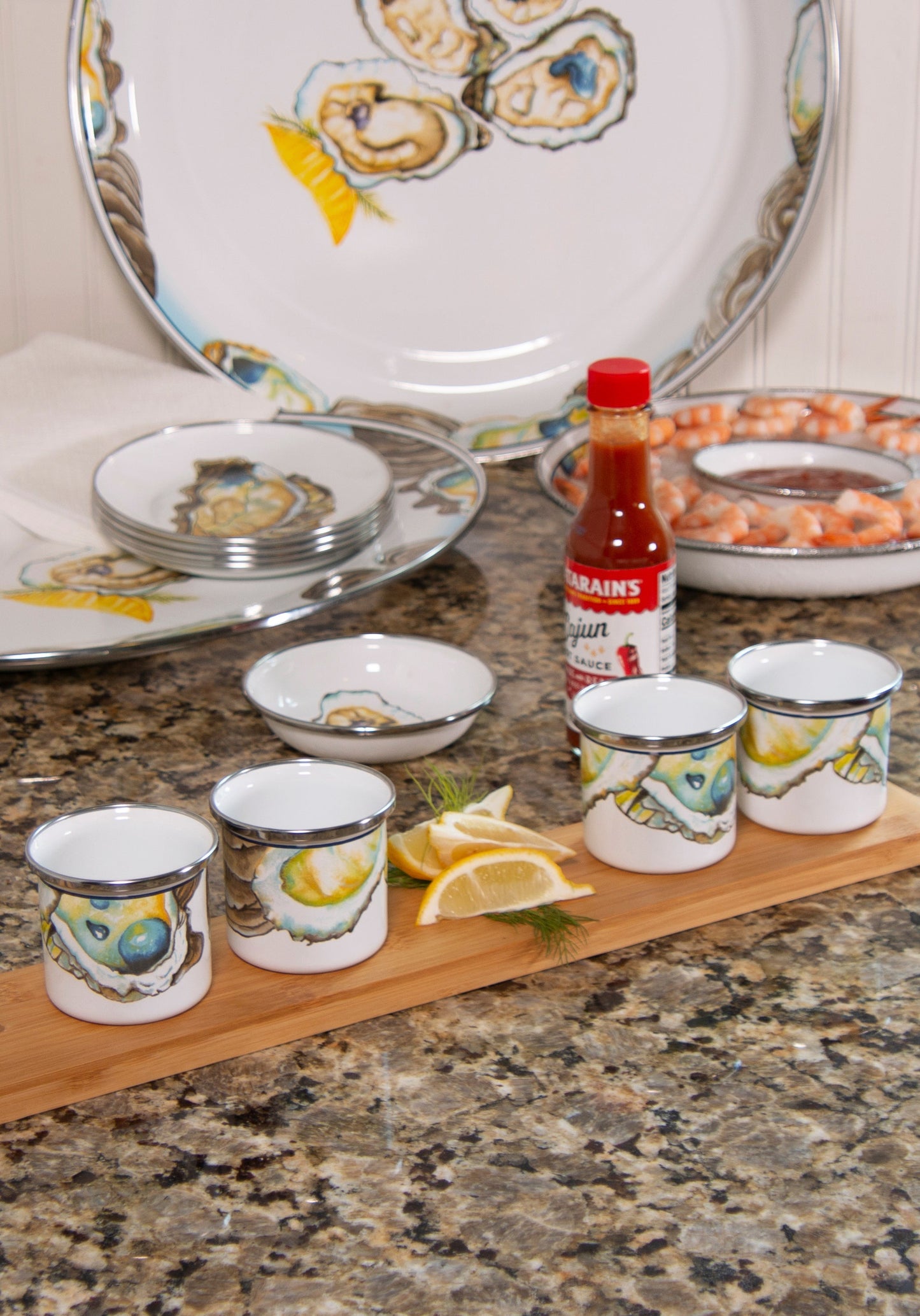 Oyster Appetizer Plates - Set of 4